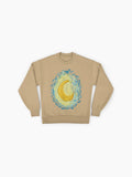 Minimalist Moon Graphic Sweatshirt, Simple Celestial Art Top