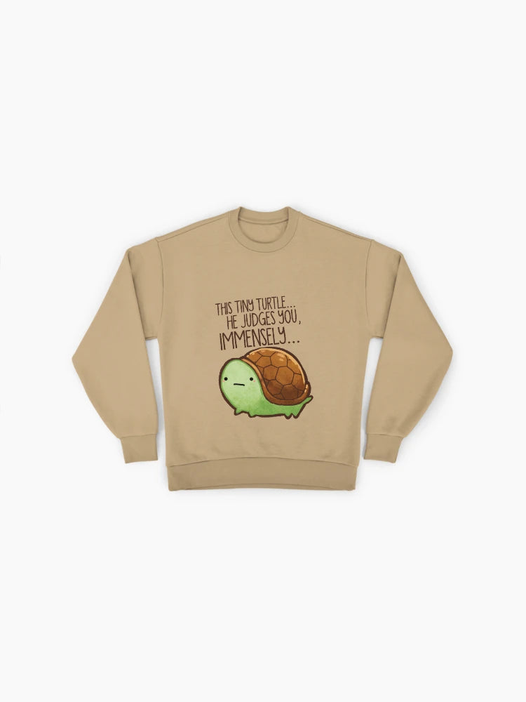 Judgmental Turtle Funny Quote, Premium Oversized Sweatshirt