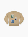 Vintage Japanese Bunny Stamp Art, Premium Oversized Sweatshirt