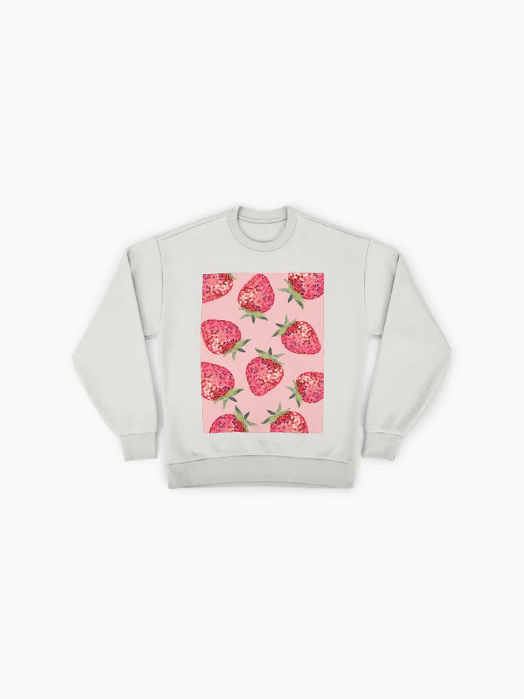 Strawberry Disco Ball Graphic, Premium Oversized Sweatshirt