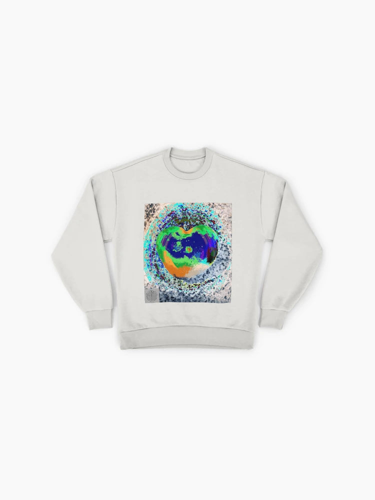 Tachyon Energy Heart German Sweatshirt (Herz4), Graphic Spiritual Top