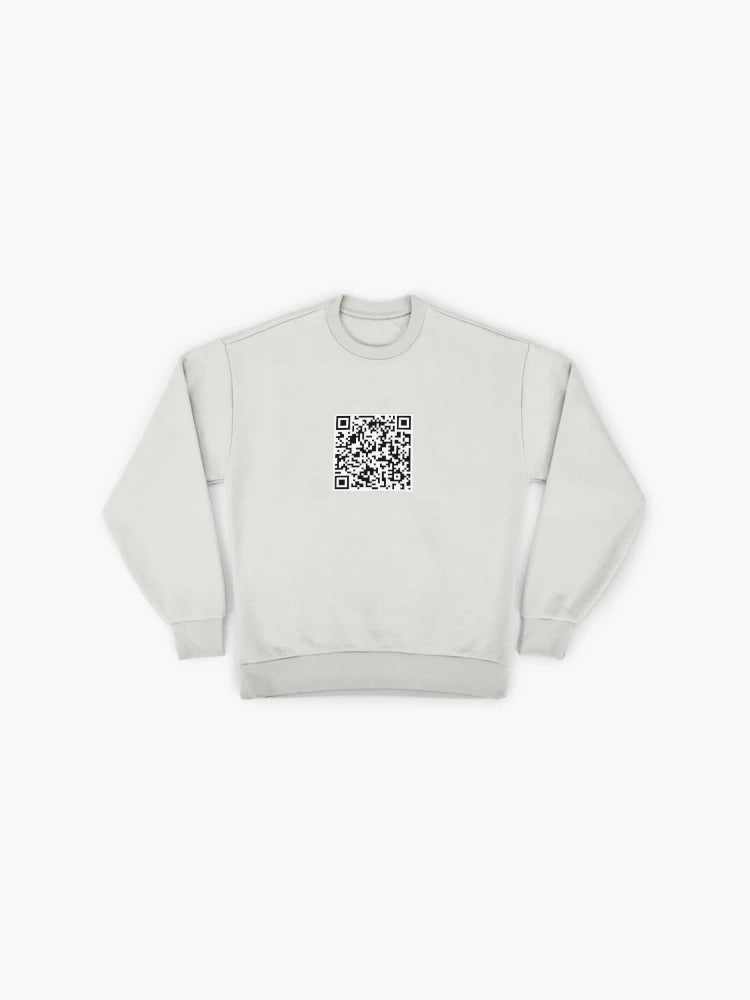 Rick Roll QR Code Prank, Funny Meme Oversized Sweatshirt