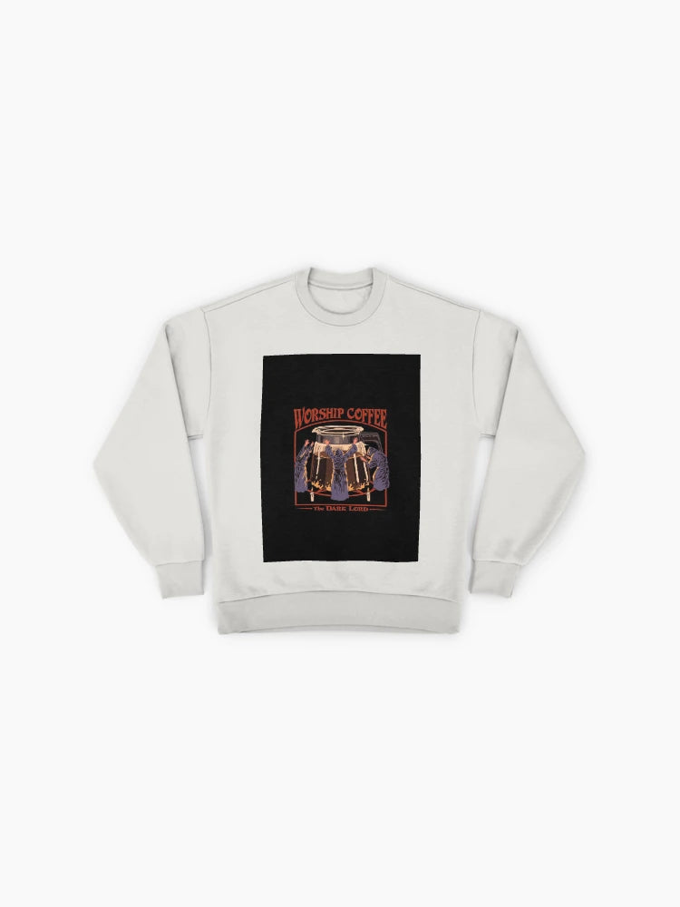 Funny "Worship Coffee" Sweatshirt, Premium Caffeine Lover Top