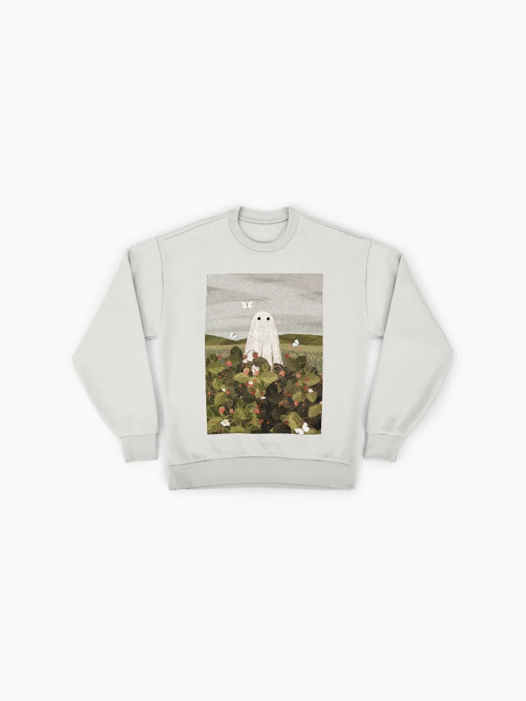 Strawberry Fields Graphic Art, Premium Oversized Sweatshirt