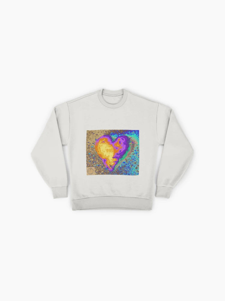 Tachyon Energy Heart6 Graphic Sweatshirt, Metaphysical Design Top