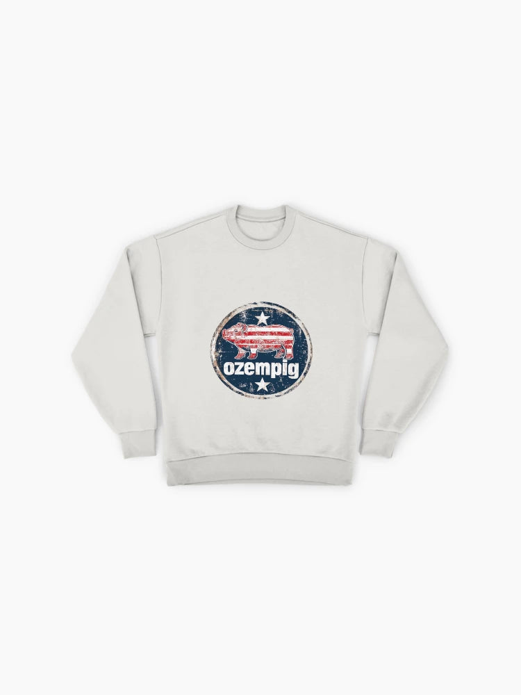 Ozempig Funny Red White Blue Pig Sweatshirt, Ozempic Parody Top