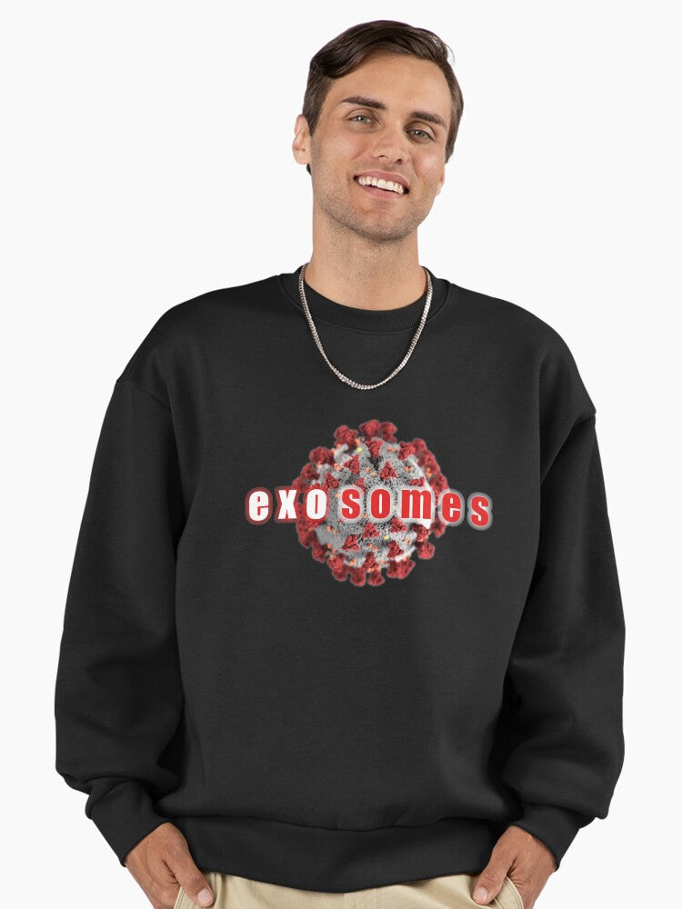 Premium Science Sweatshirt: Exosome vs. Coronavirus Design Black