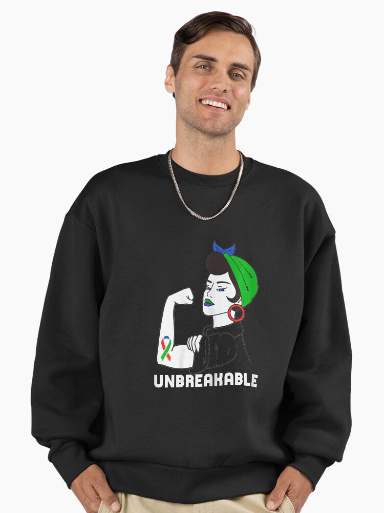Unbreakable Autism Mom Sweatshirt, Strong Autism Awareness Gift Black