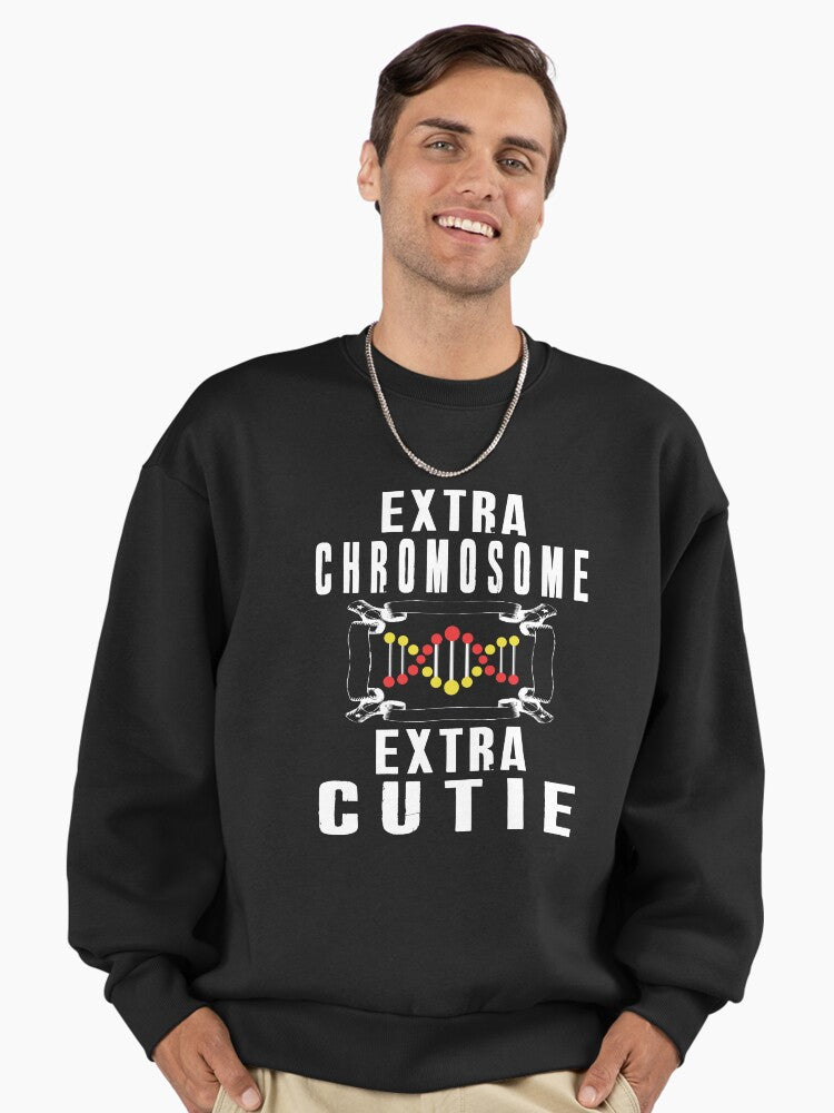 Down Syndrome Pride: "Extra Chromosome Extra Cutie" Sweatshirt Black