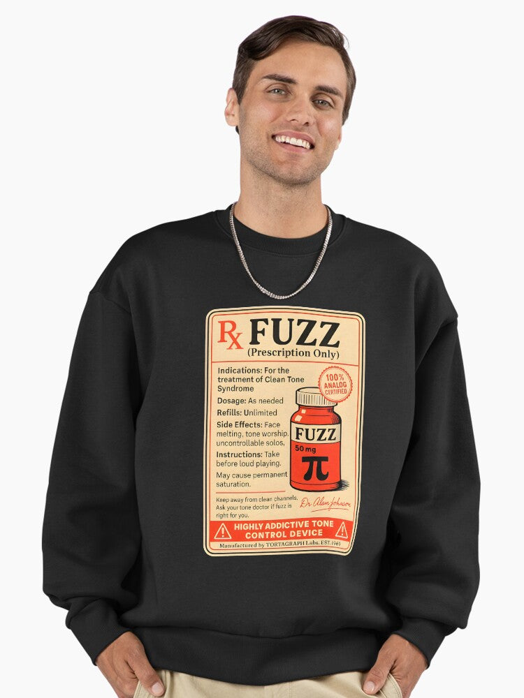 PRESCRIPTION FUZZ Band Sweatshirt, Stoner Rock Music Fan Merch Black