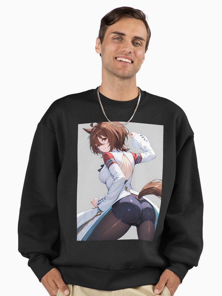 Futuristic Agnes Tachyon Drive Sweatshirt, Uma Musume Beauty Design Black