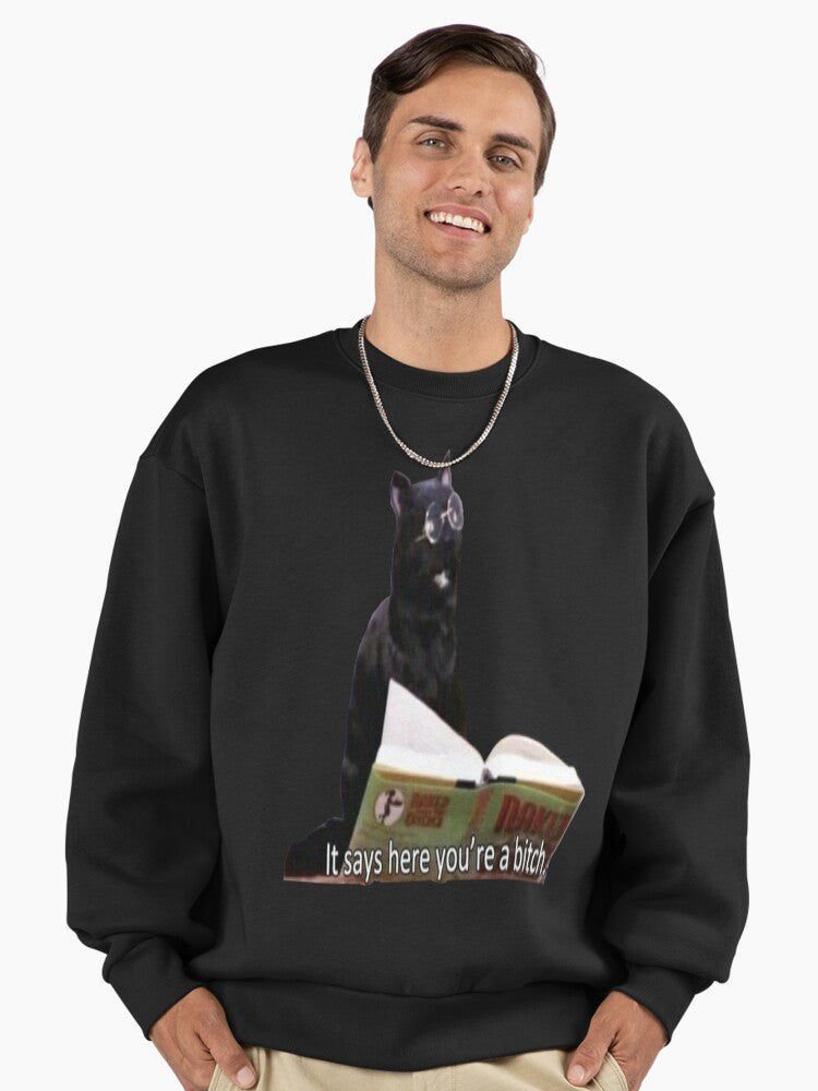 Salem Witch Trials Themed, Gothic Style Oversized Sweatshirt Black