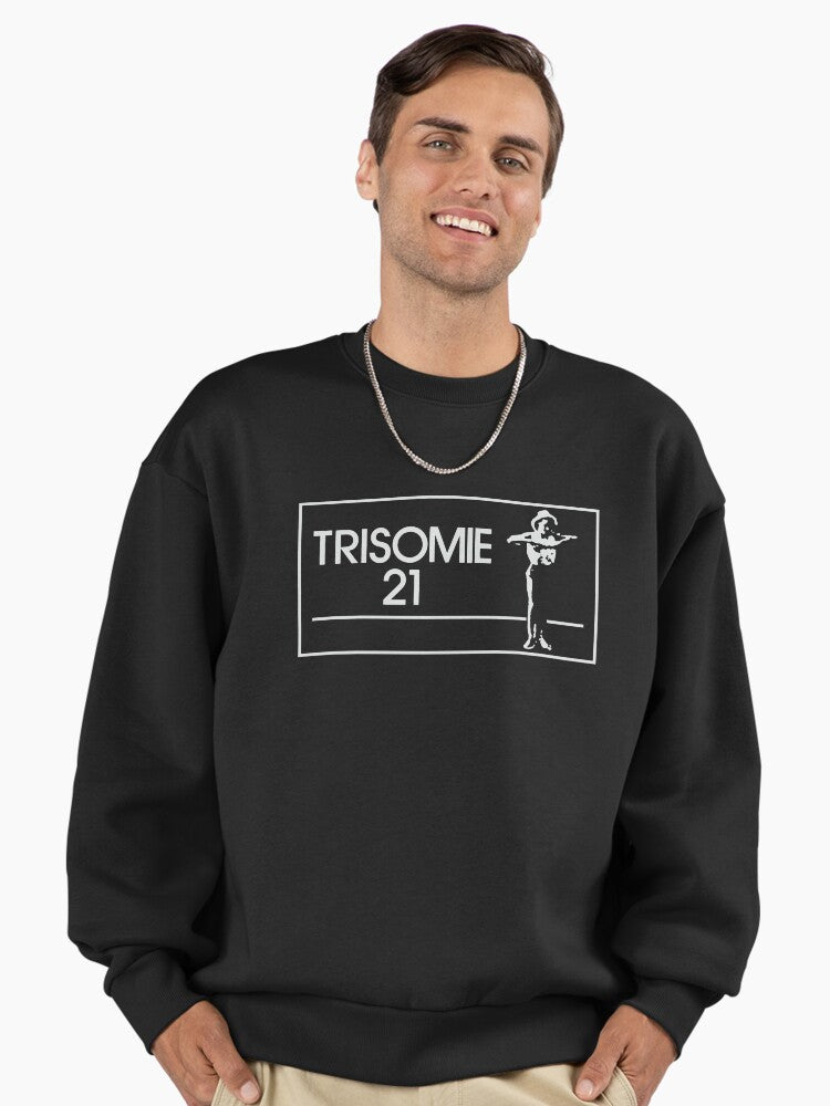 Trisomie 21 Customizable Logo Sweatshirt, Down Syndrome Support Black