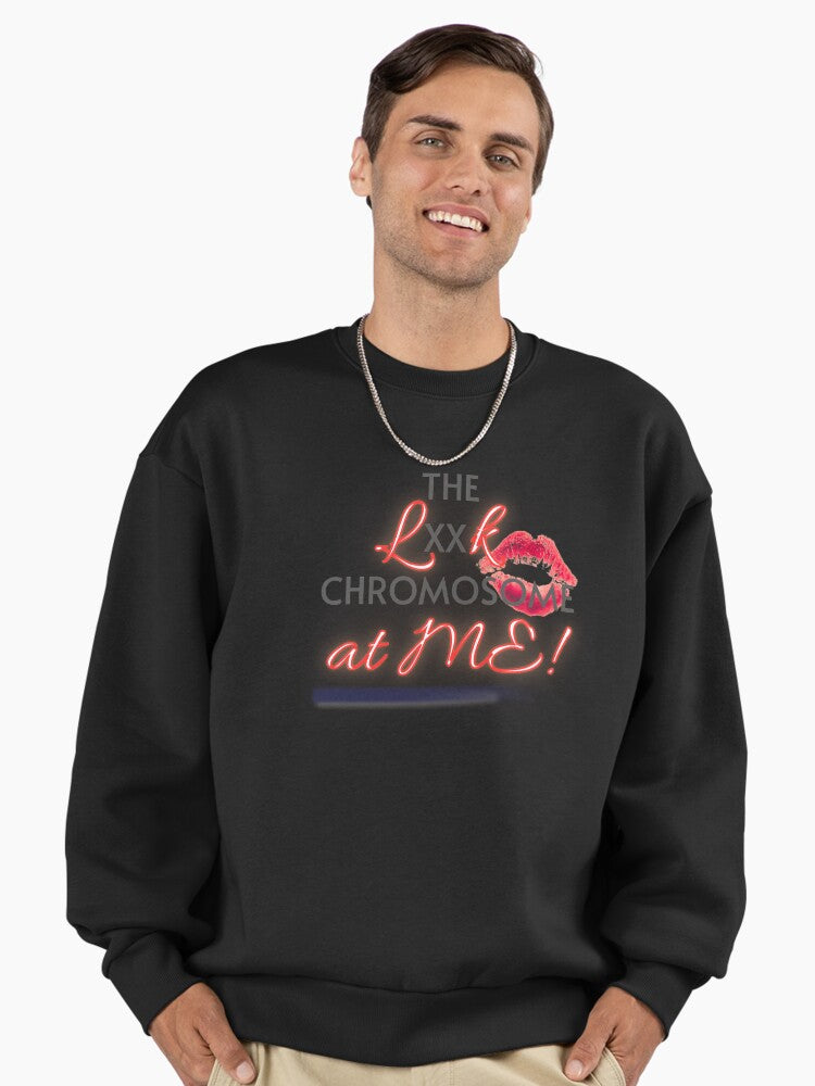 XX Chromosome Power, Feminist Science Premium Oversized Sweatshirt Black
