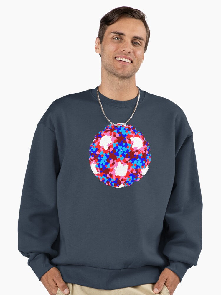 Human Papillomavirus (HPV) Science Molecule Oversized Sweatshirt Midnight Navy