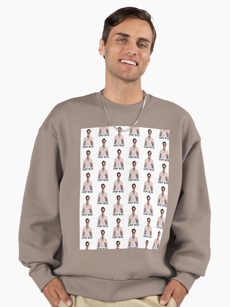 Borat "Very Nice!" Sweatshirt | Funny Movie Quote Fan Oversized Top Shiitake
