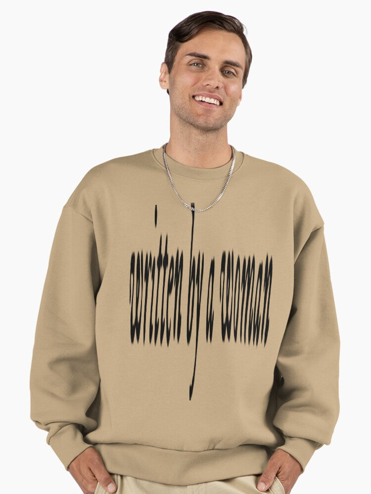 'Written' Author/Writer Graphic, Bookish Oversized Sweatshirt Tan