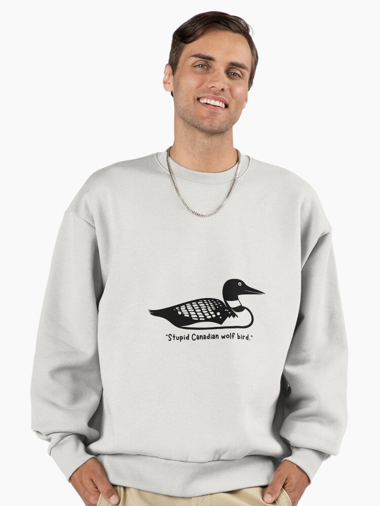 Heated Rivalry Loon Bird Graphic, Premium Oversized Sweatshirt Bone
