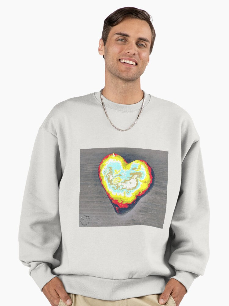 Tachyon Energy Heart8 Graphic Sweatshirt, Spiritual Wellness Design Bone