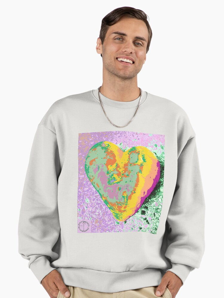 Tachyon Energy Heart German Sweatshirt (Herz1), Esoteric Graphic Top Bone
