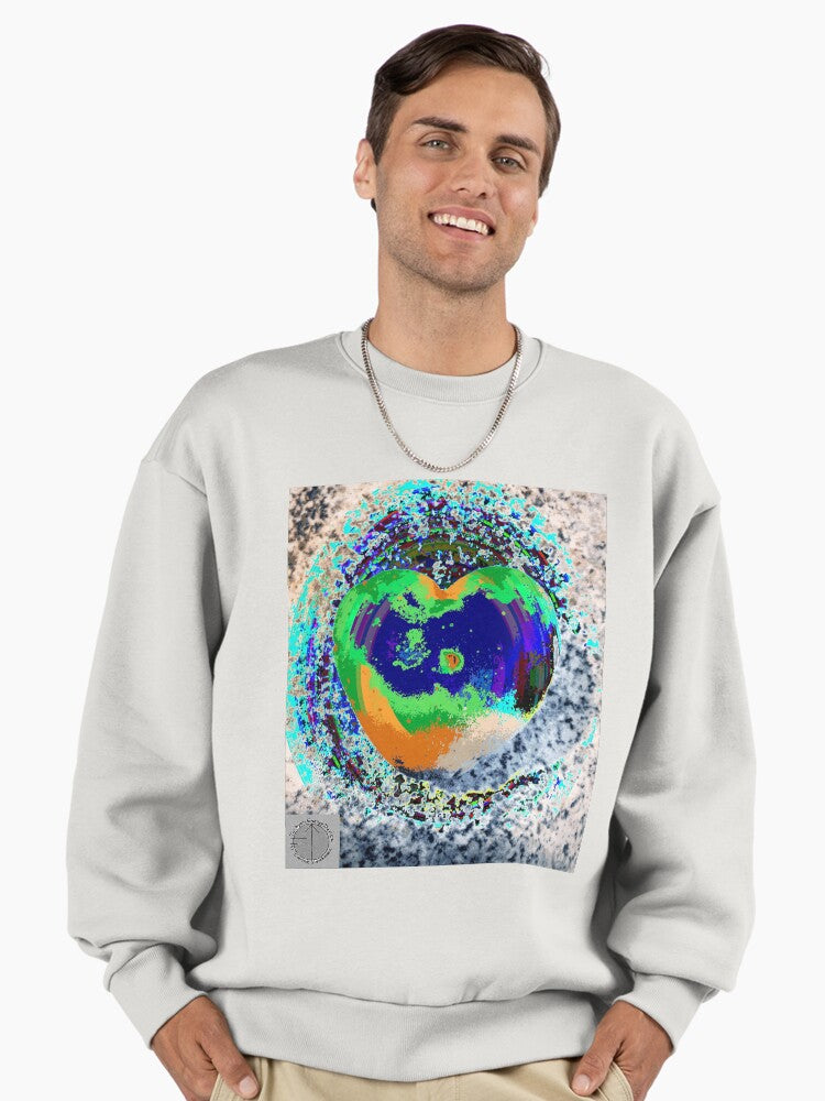 Tachyon Energy Heart German Sweatshirt (Herz4), Graphic Spiritual Top Bone
