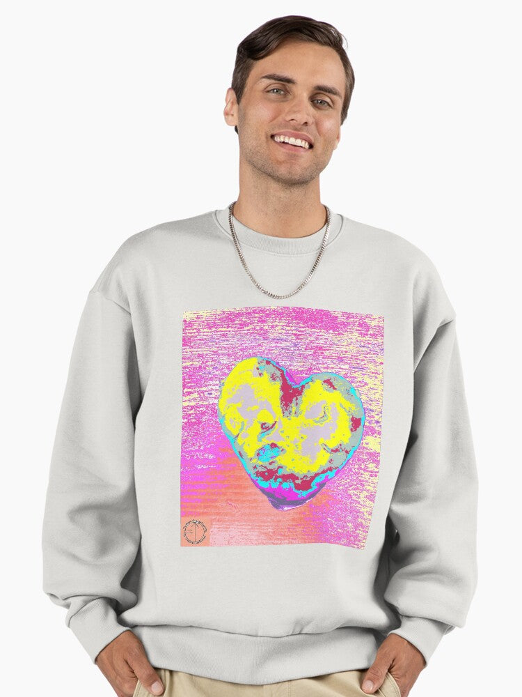 Tachyon Energy Heart9 Graphic Sweatshirt, Spiritual Healing Design Bone