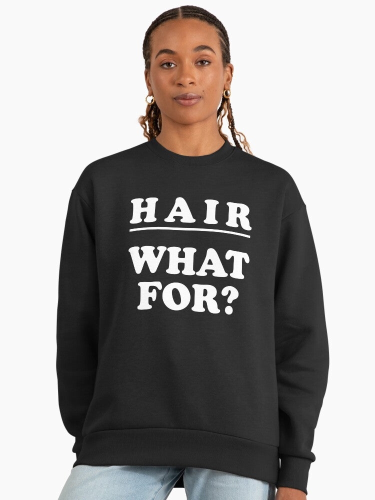 Bald Pride Quote Sweatshirt: Confident & Stylish Oversized Fit Black