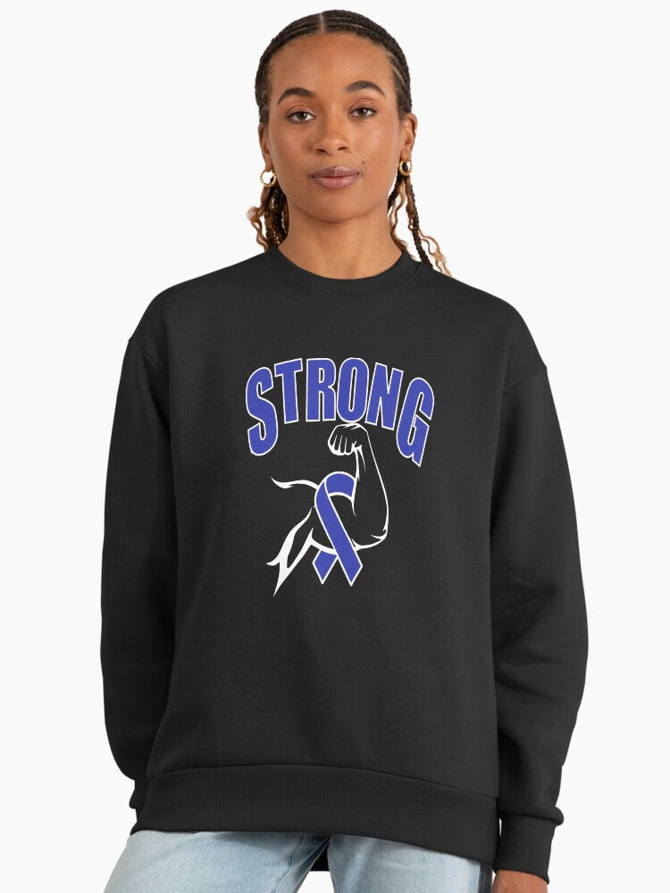 Stomach Cancer Awareness Ribbon, Periwinkle Support Sweatshirt Black