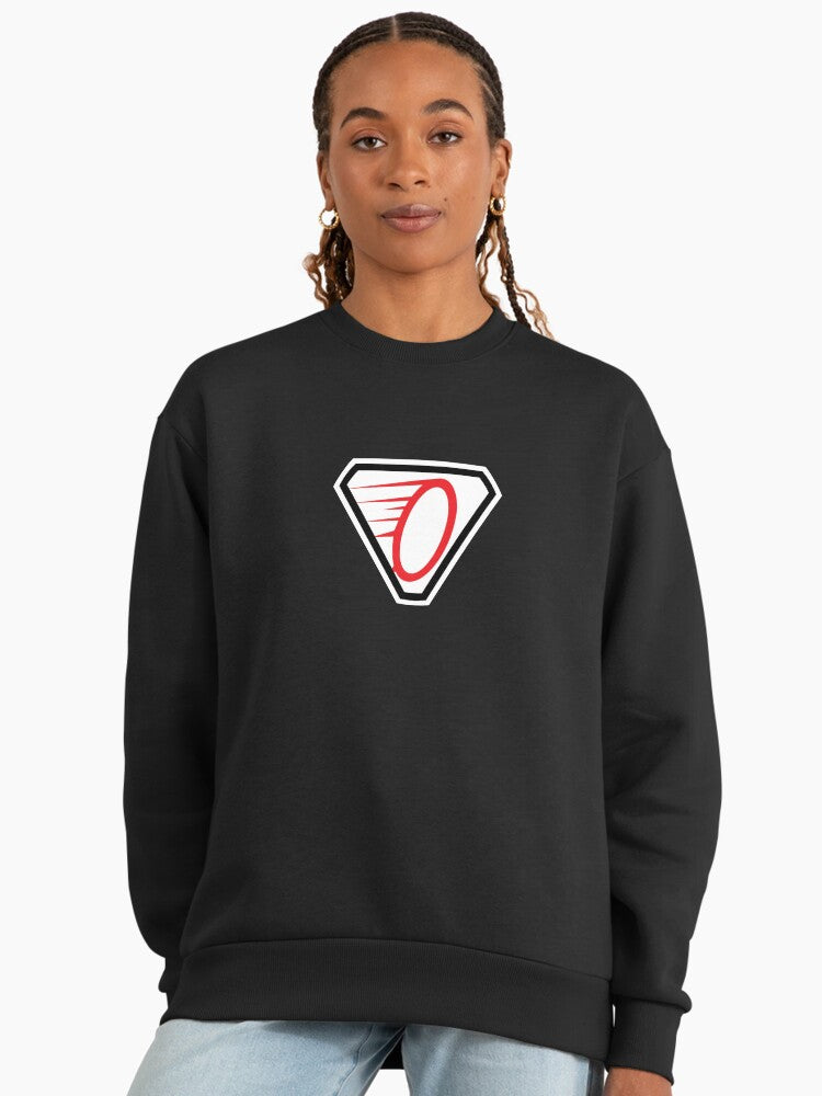 Tachyon Icon Minimalist Sci-Fi Sweatshirt, Premium Oversized Pullover Black
