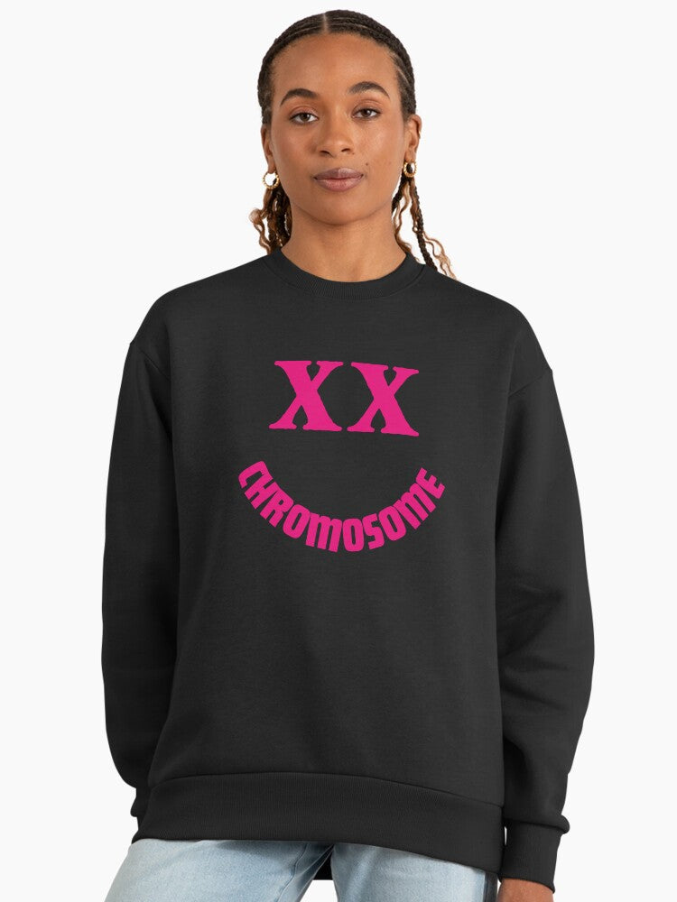 XX Chromosome Female Empowerment, Science Pride Oversized Sweatshirt Black