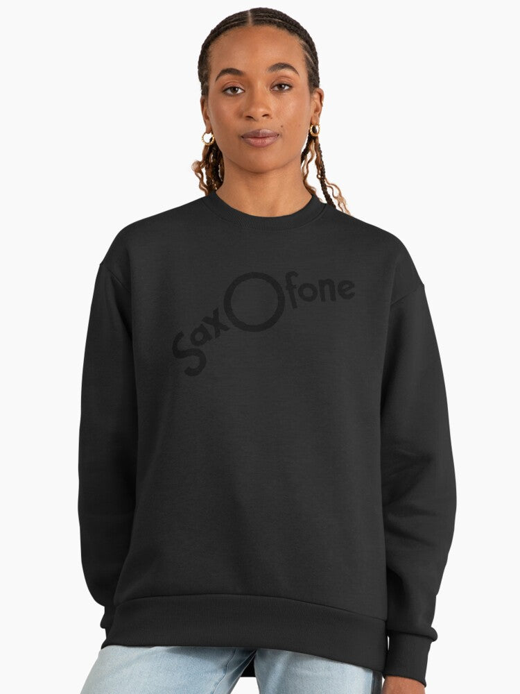 Saxophone Graphic Sweatshirt, For Jazz & Blues Music Lovers Black
