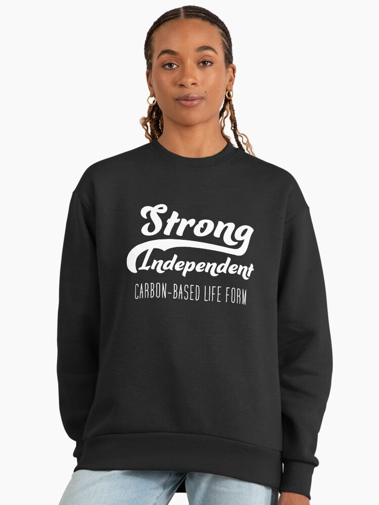 Independent Life Form, Funny Science Oversized Sweatshirt, Durable Black