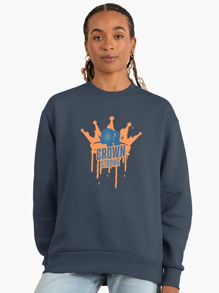 Crown Strong, Royal Empowerment & Strength Oversized Sweatshirt Midnight Navy