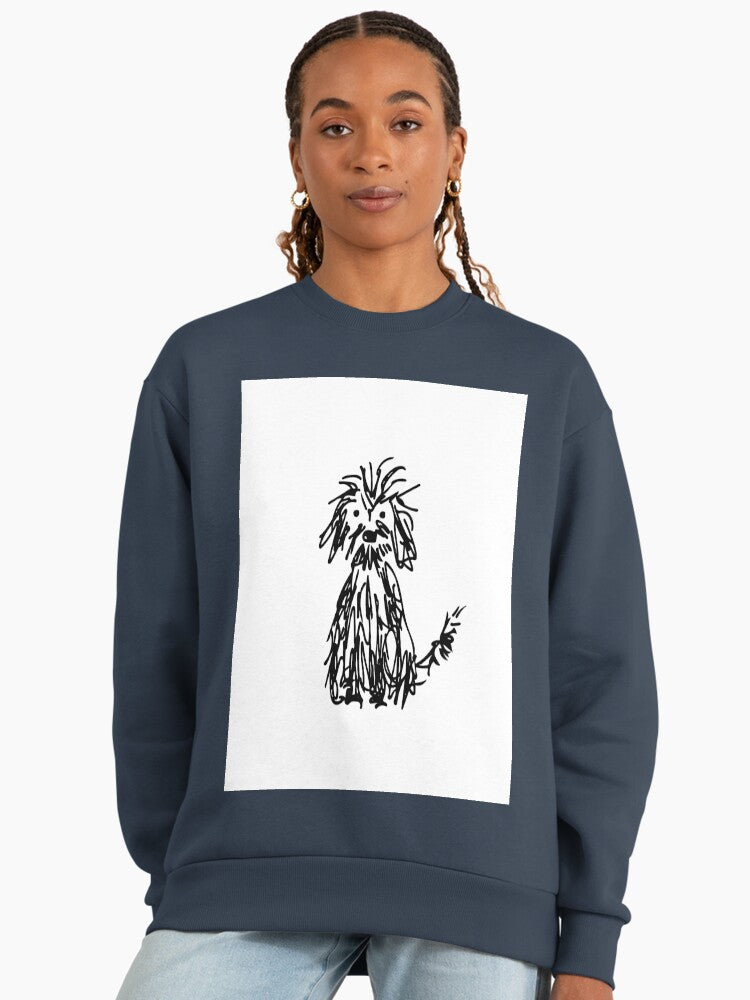 Dog Days of Summer Sweatshirt, Relaxed Canine Lover Graphic Top Midnight Navy