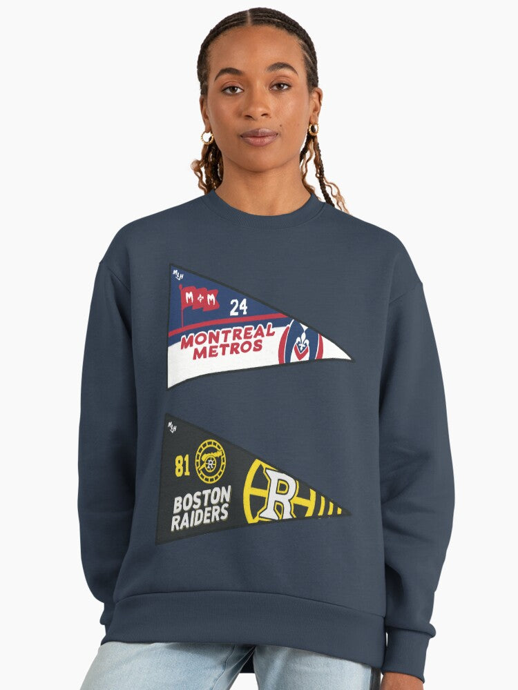 Hollanov Team Pennants Graphic, Fictional Sport Sweatshirt Midnight Navy