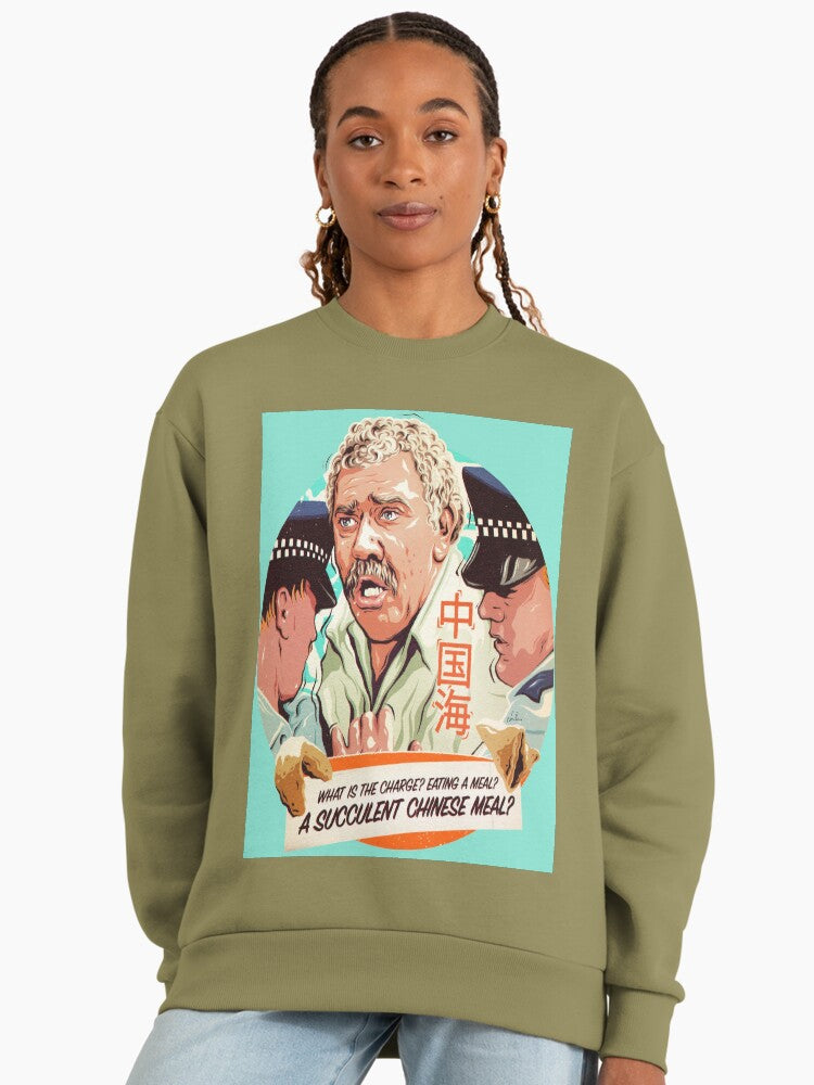 'Succulent Chinese Meal' Meme, Funny Oversized Sweatshirt Light Olive