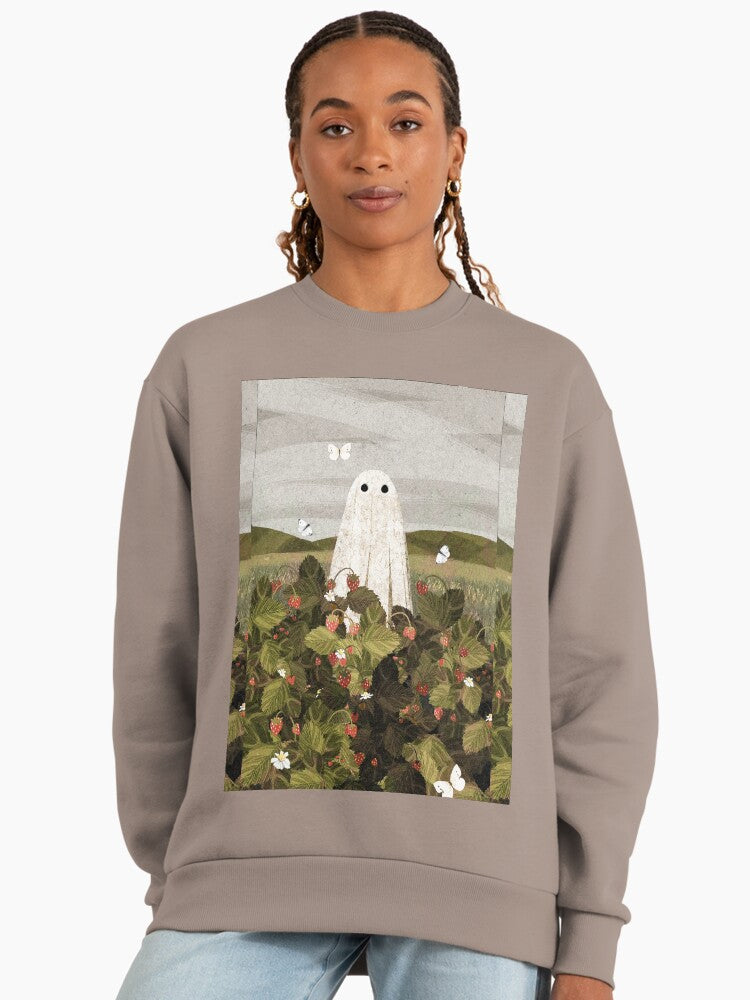 Strawberry Fields Aesthetic Sweatshirt, Vintage Graphic Music Top Shiitake