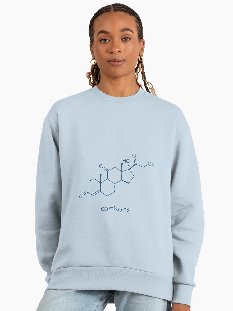 Cortisone Stress Hormone Molecule, Premium Science Sweatshirt Stonewash Denim