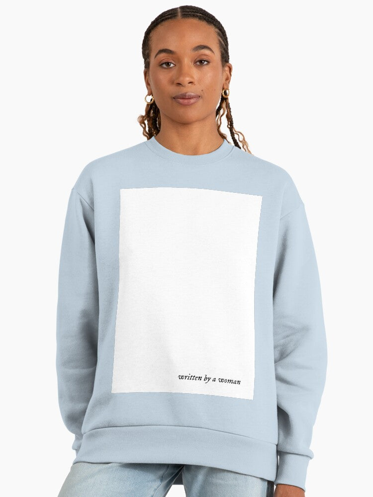 Written By" Premium Sweatshirt, Stylish Director Tribute Top Stonewash Denim