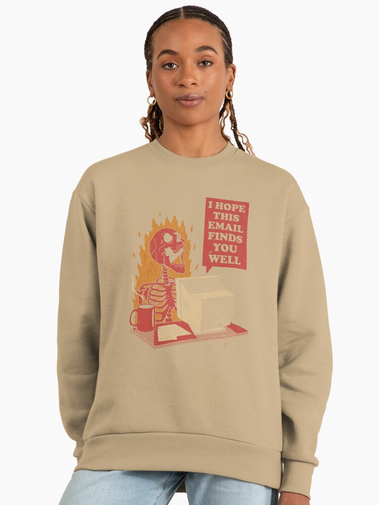 'You Got Mail' Nostalgic Graphic, Premium Oversized Sweatshirt Tan