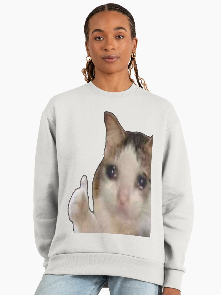 Everything's Good" Cat, Funny Positive Vibe Meme Sweatshirt Bone