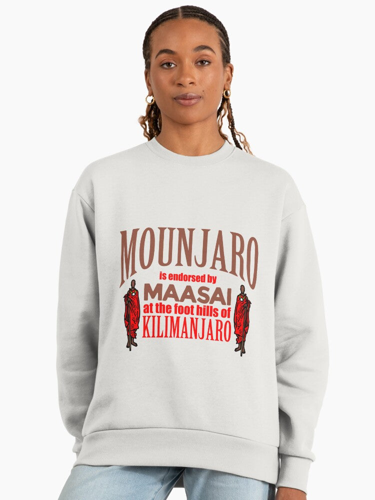 Mounjaro - Maasai Themed Premium Oversized Graphic Sweatshirt Bone