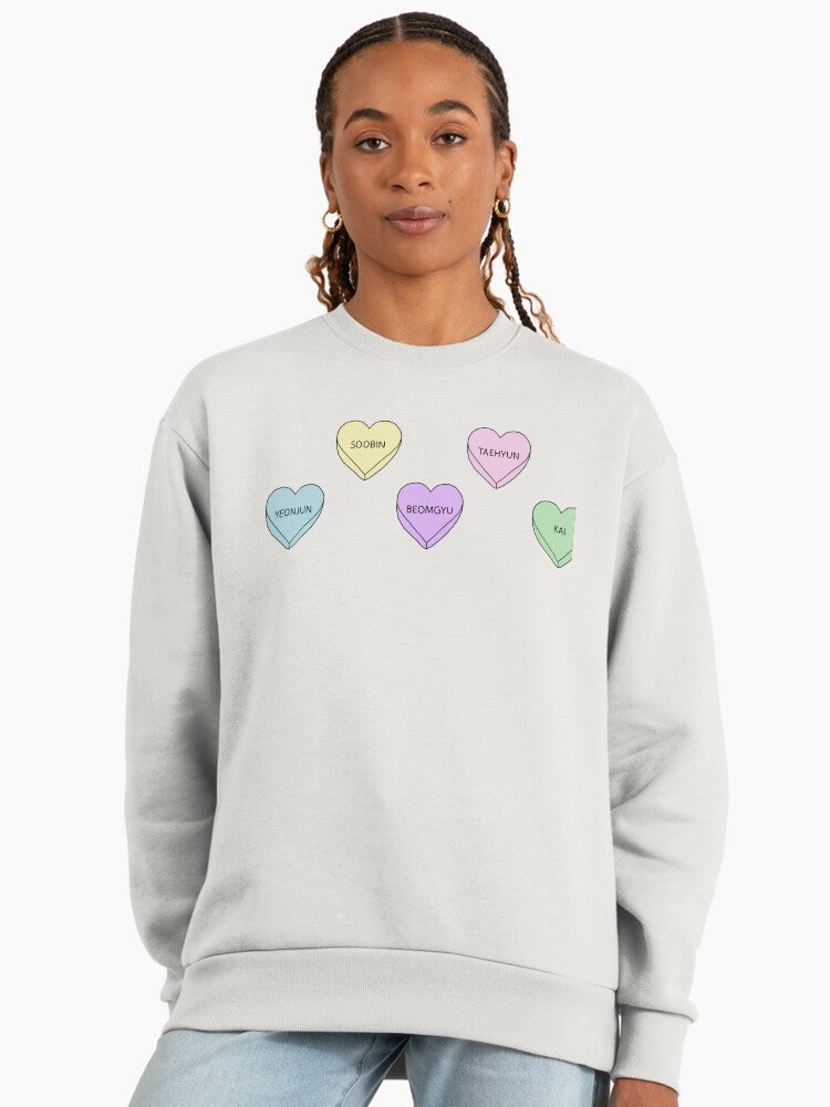 Oversized TXT Members Sweatshirt, Premium K-Pop Fan Apparel Bone