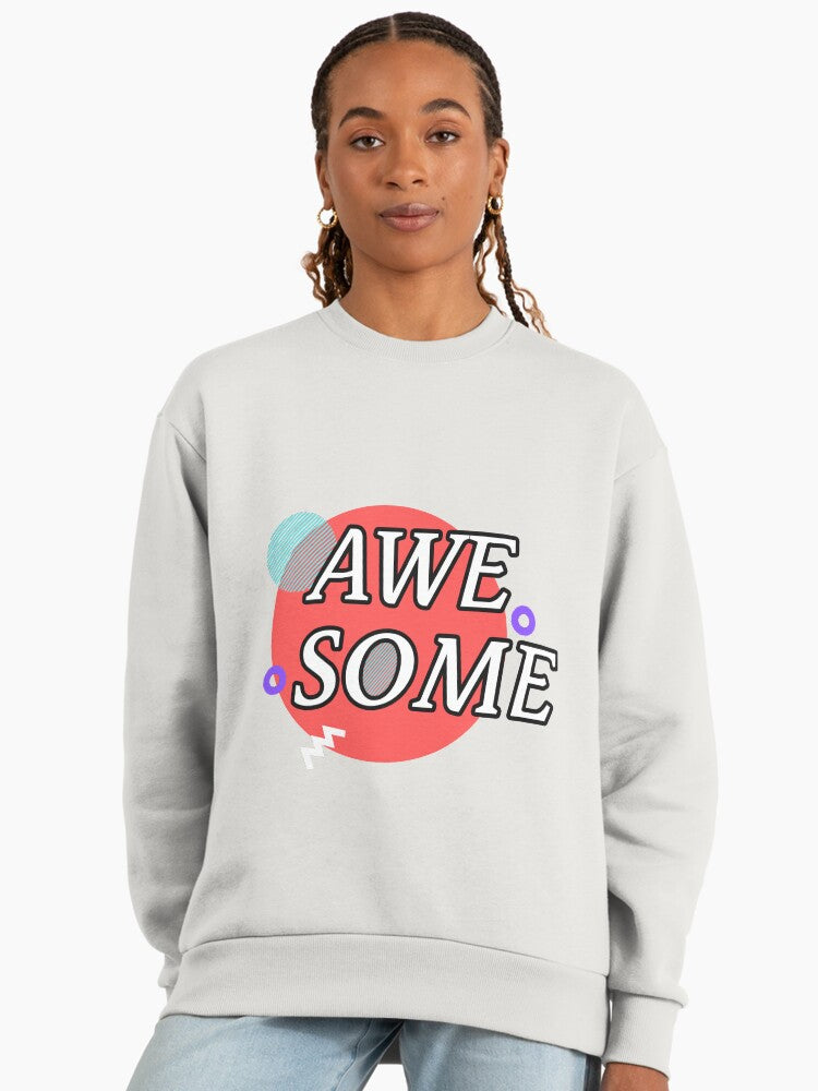 Awesome Minimalist Design Sweatshirt, Stylish Modern Abstract Top Bone