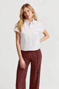 The Boxy Short Sleeve Cropped Shirt White