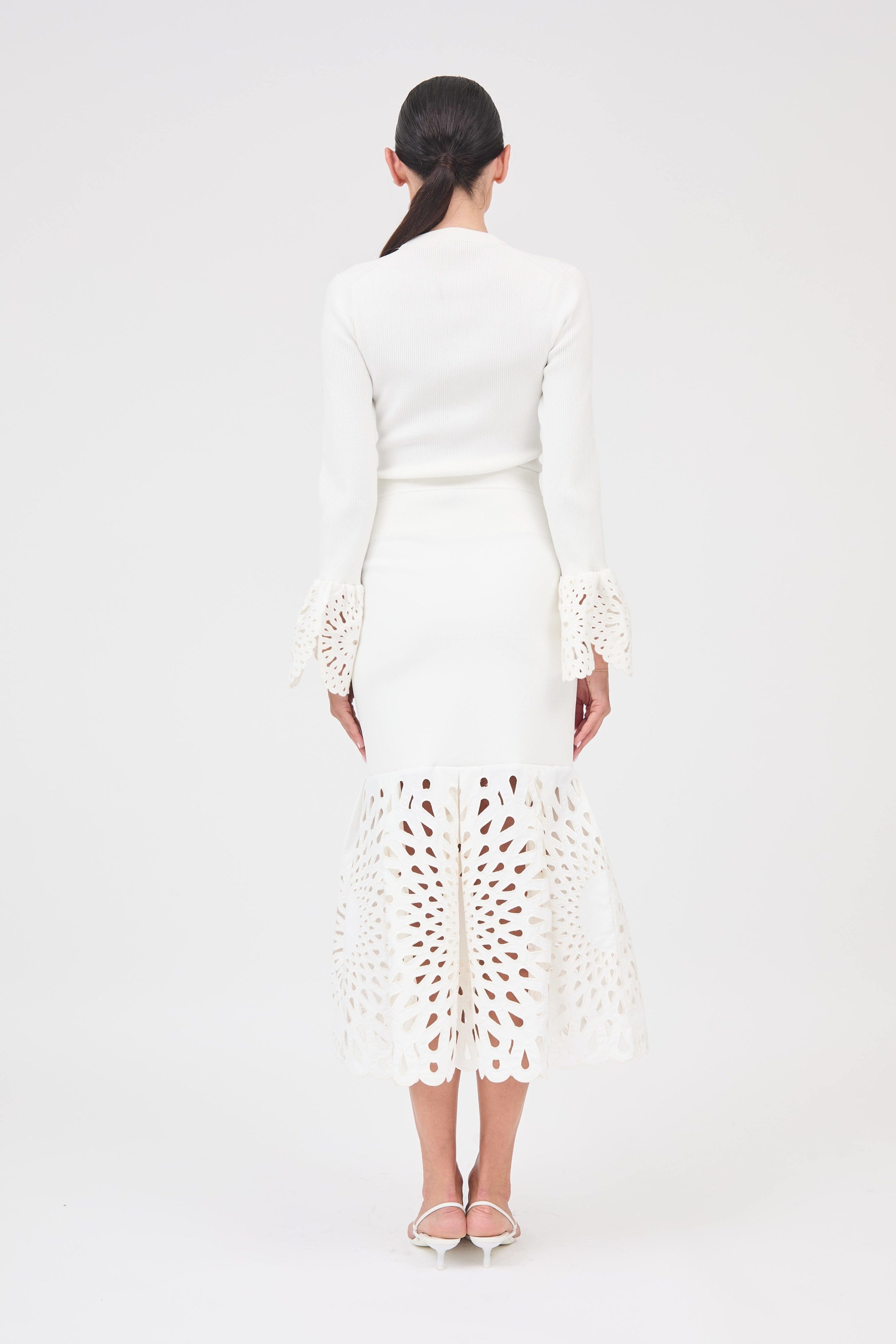 Elyse Long Sleeve Top White