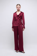 Symone Satin Top Cranberry
