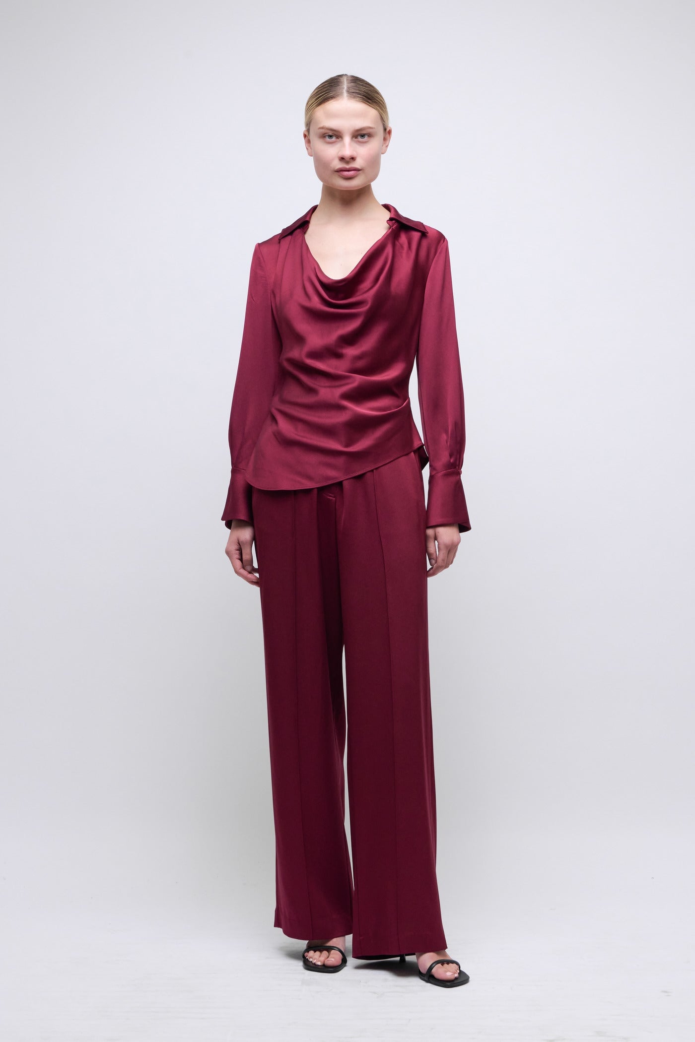 Symone Satin Top Cranberry