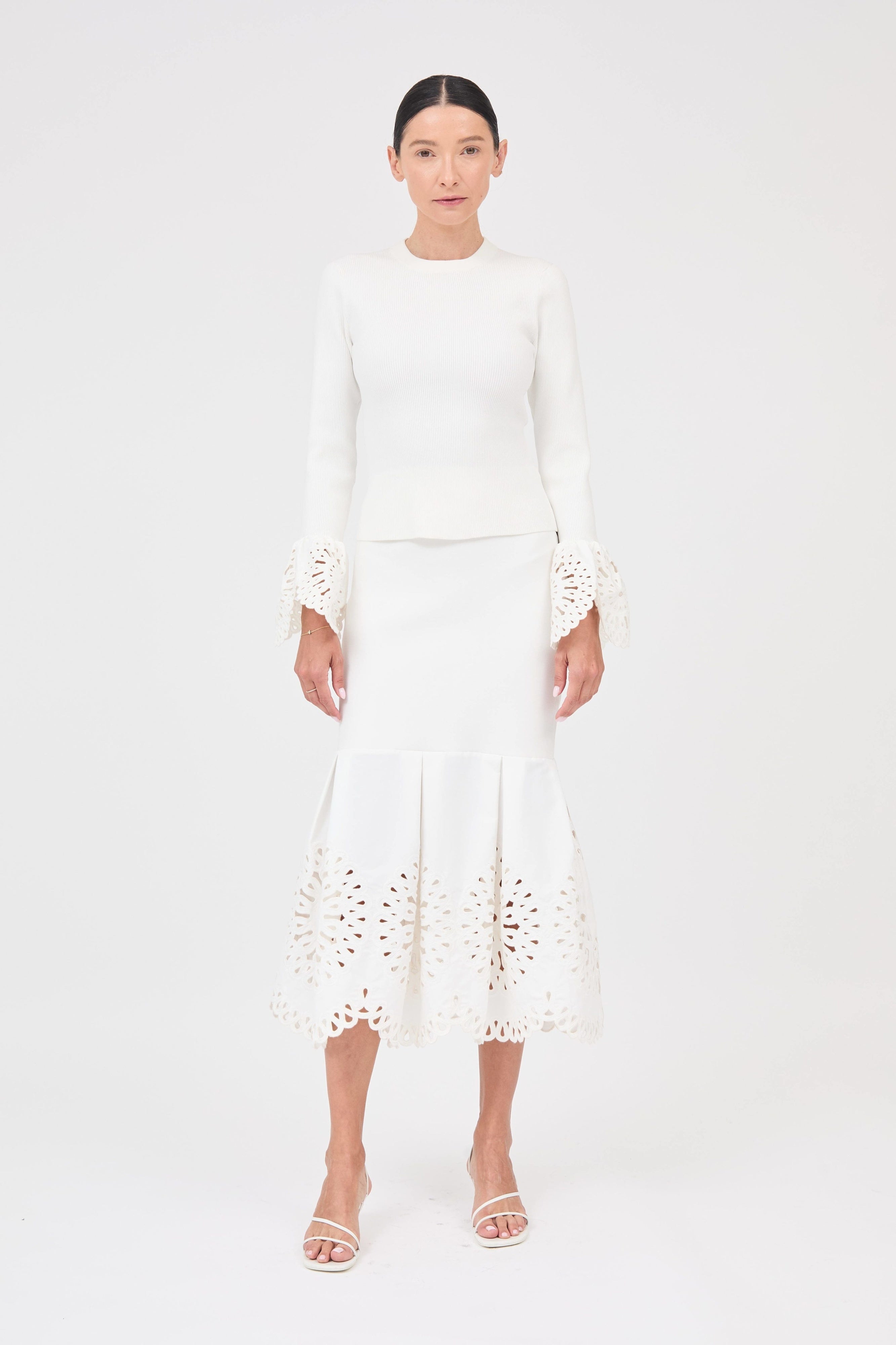 Elyse Long Sleeve Top White